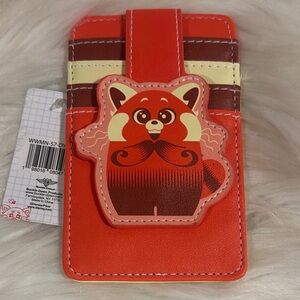 DISNEY VEGAN LEATHER WALLET, ID CARD HOLDER, TURNING RED RED PANDA MEI NWT